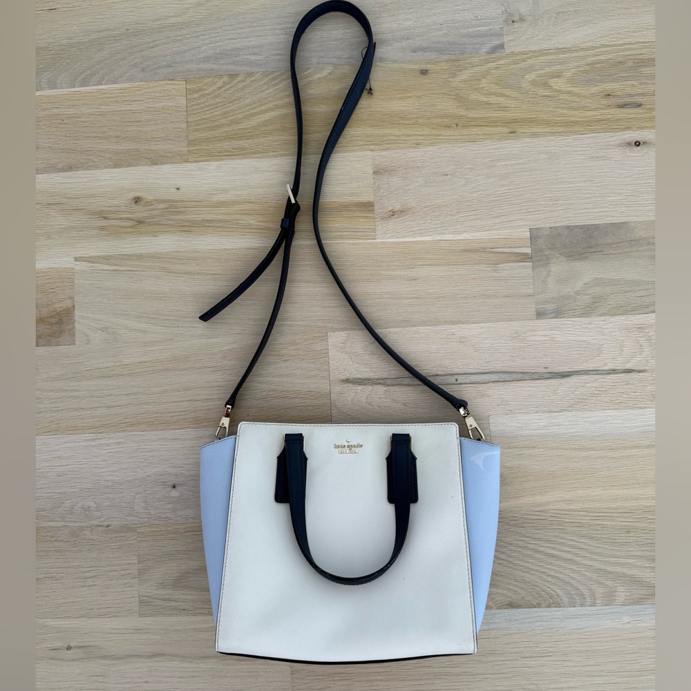 Kate Spade Cream and Light Blue Satchel - Picture 6 of 7